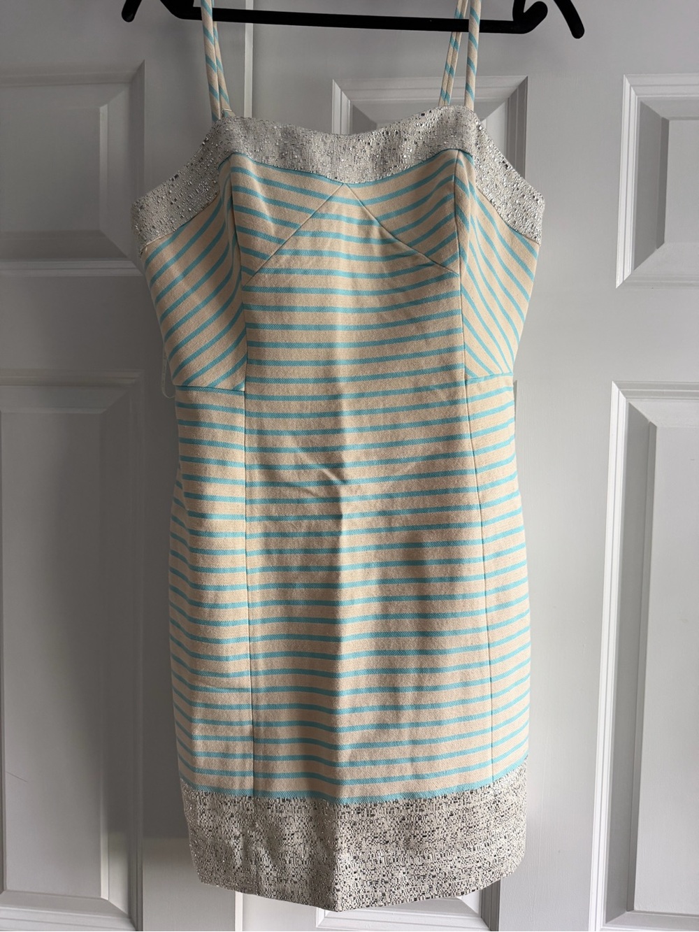 Lilly Pulitzer Cream Dress with Light Blue Stripe Detail